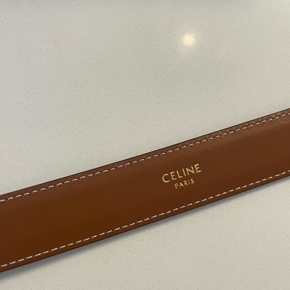 CELINE Triomphe Belt in Natural Calfskin Tan - Picture 6 of 7